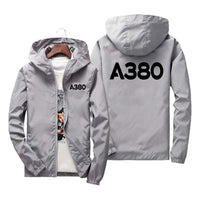 Thumbnail for A380 Flat Text Designed Windbreaker Jackets