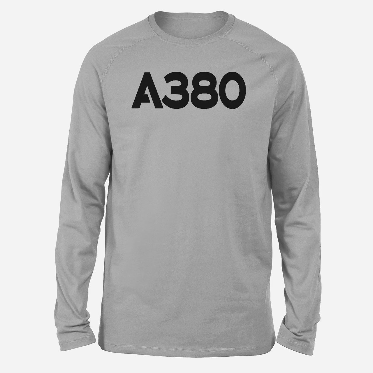 A380 Flat Text Designed Long-Sleeve T-Shirts