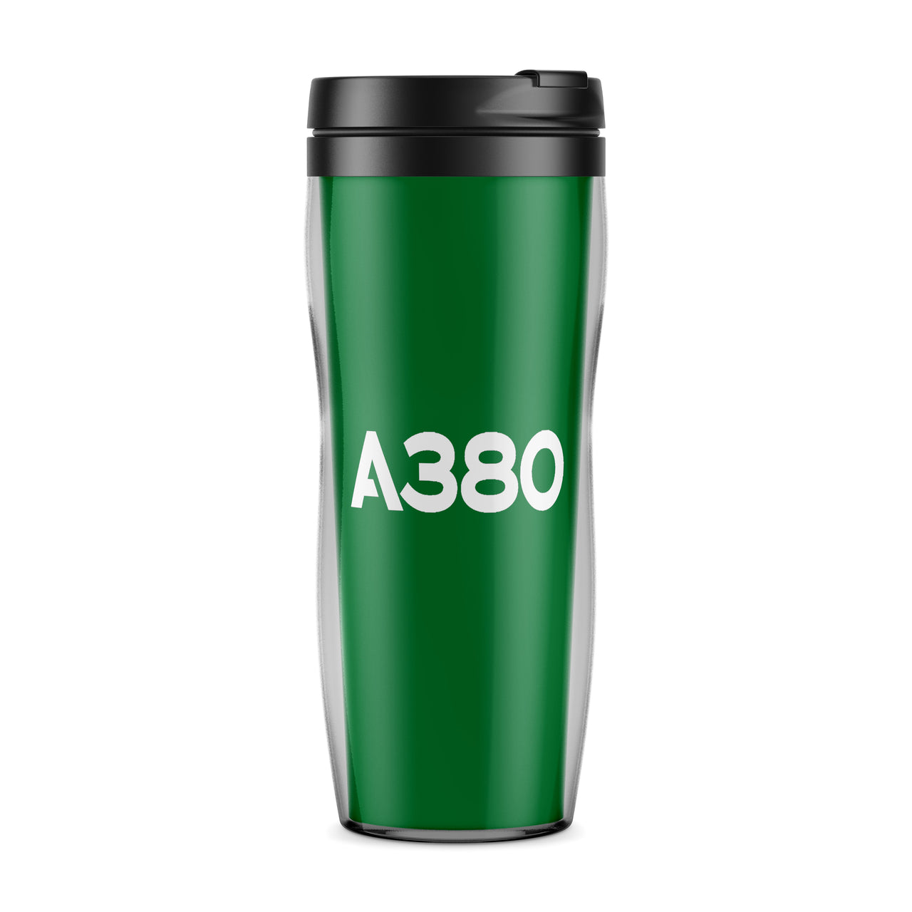 A380 Flat Text Designed Travel Mugs