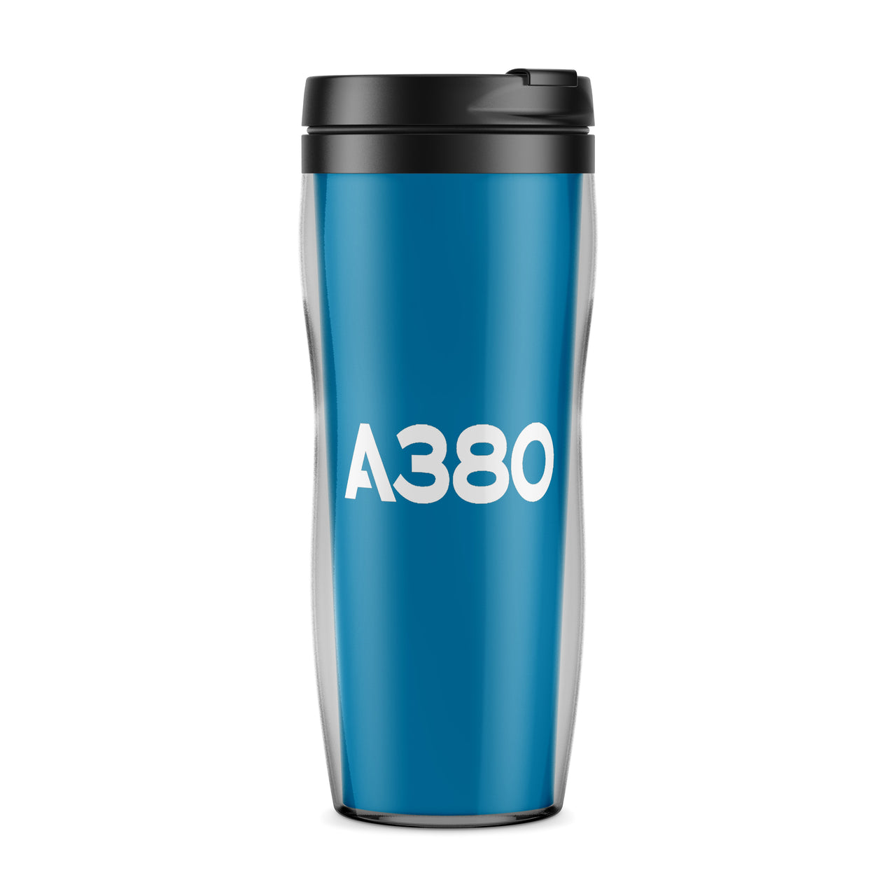 A380 Flat Text Designed Travel Mugs