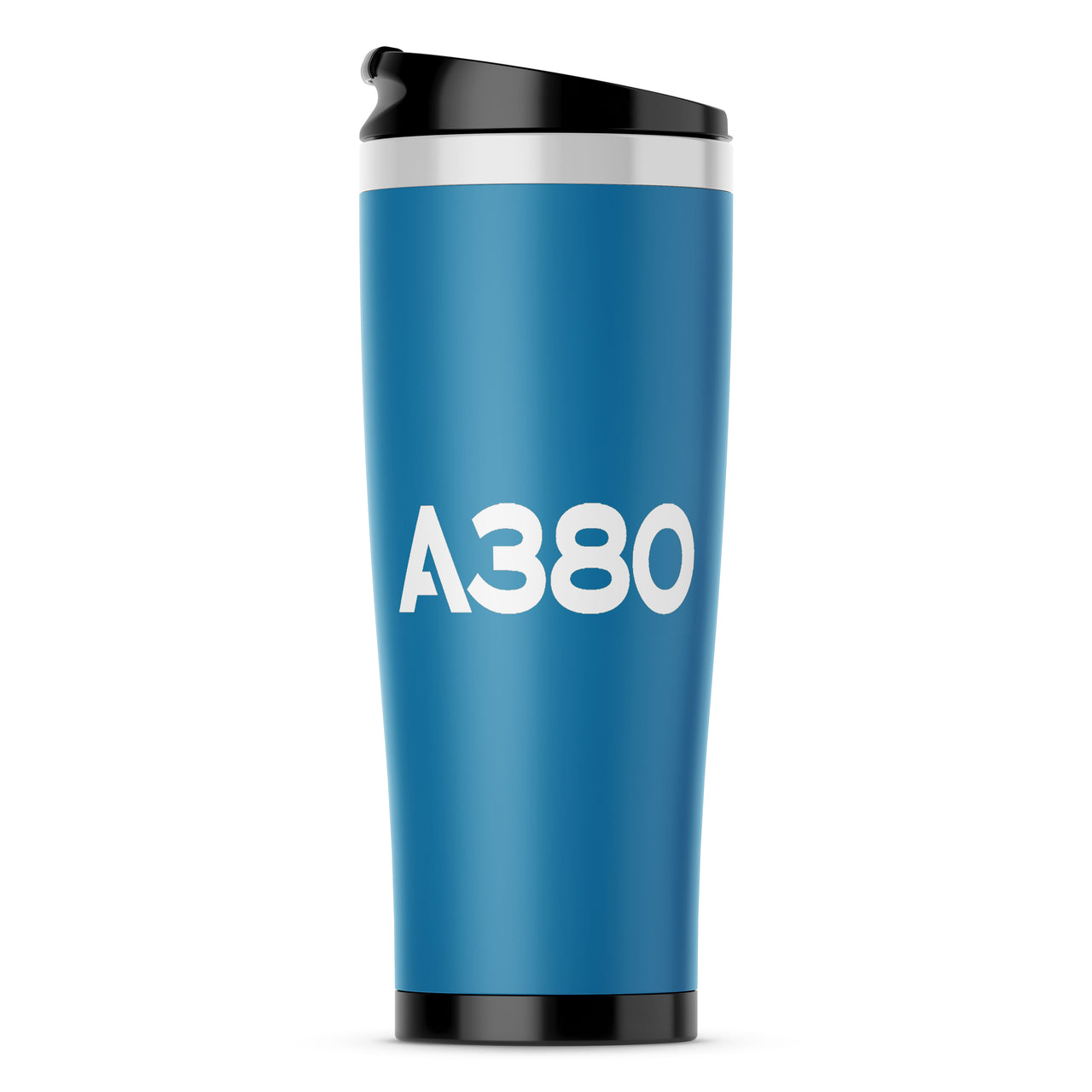 A380 Flat Text Designed Travel Mugs