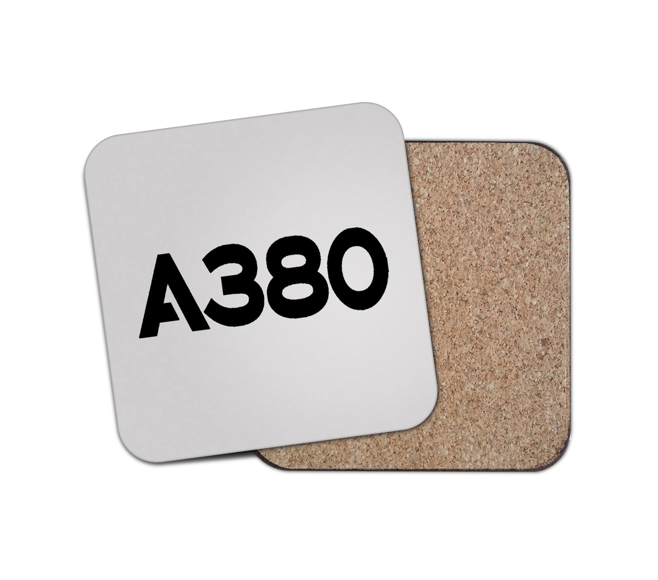 A380 Flat Text Designed Coasters