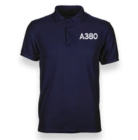 Thumbnail for A380 Flat Text Designed Polo T-Shirts