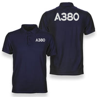 Thumbnail for A380 Flat Text Designed Double Side Polo T-Shirts