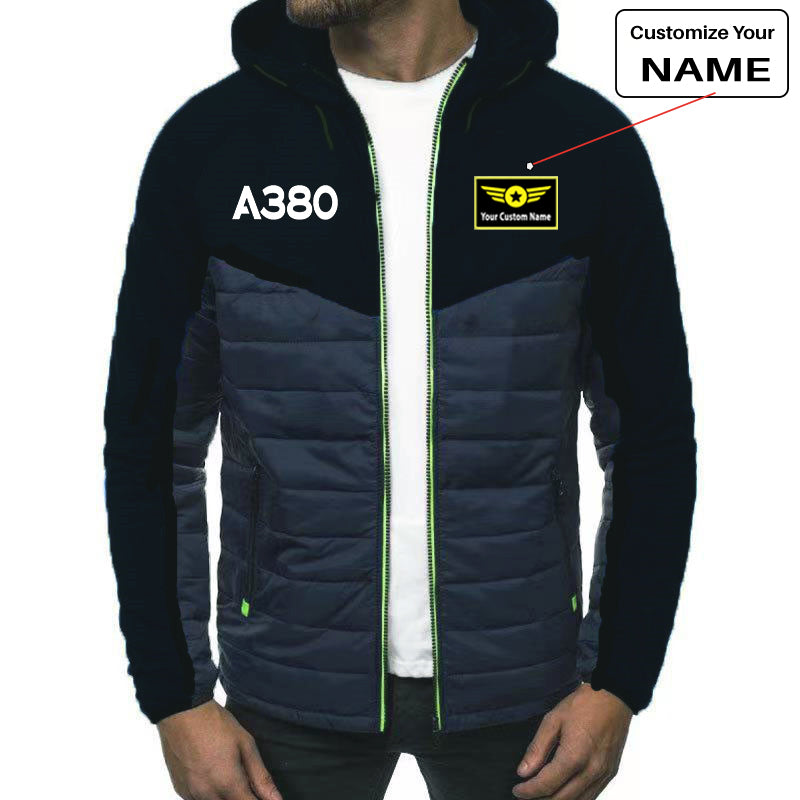 A380 Flat Text Designed Sportive Jackets