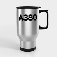 Thumbnail for A380 Flat Text Designed Travel Mugs (With Holder)