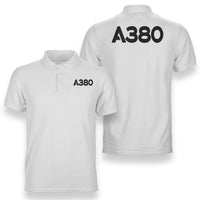 Thumbnail for A380 Flat Text Designed Double Side Polo T-Shirts