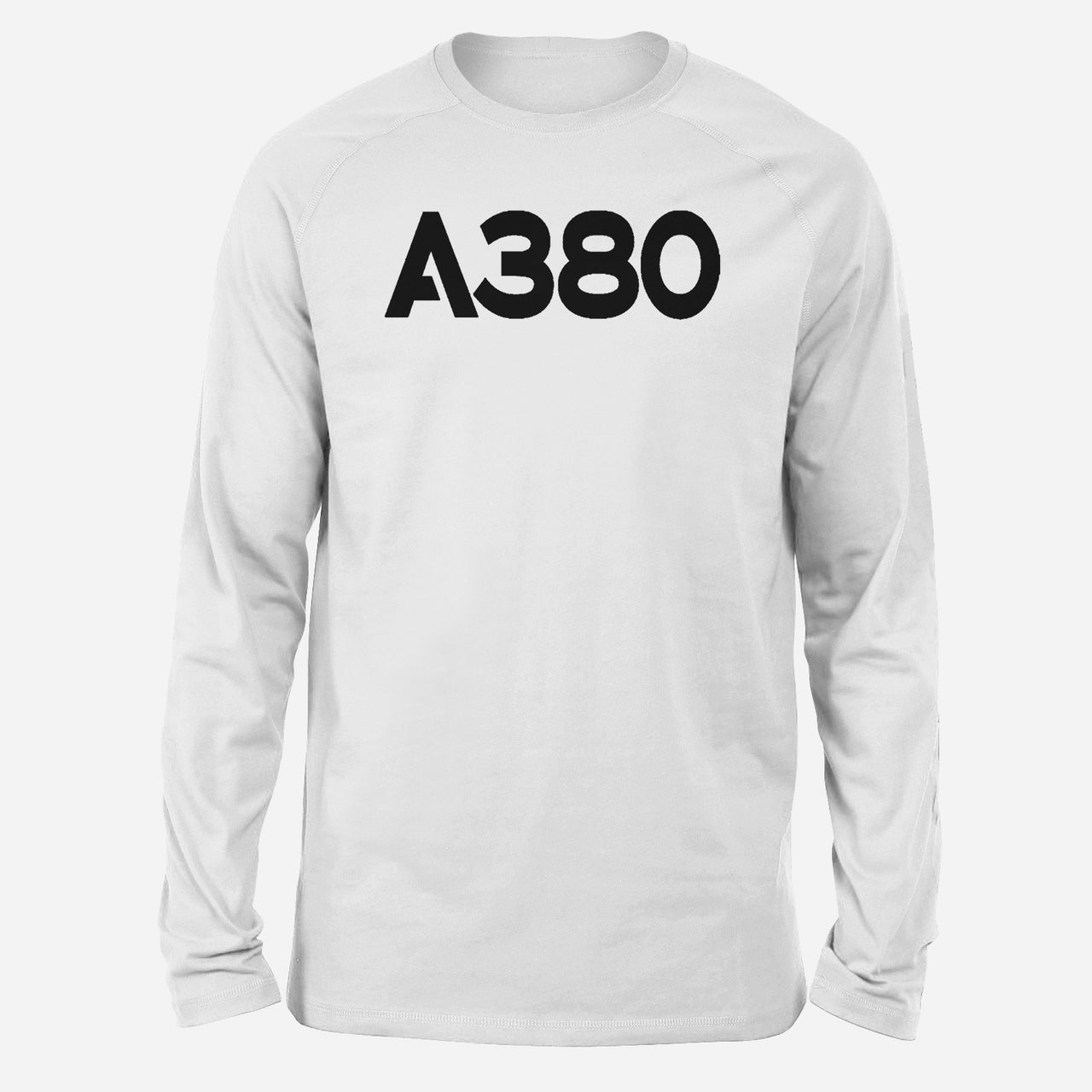 A380 Flat Text Designed Long-Sleeve T-Shirts