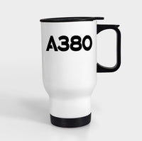 Thumbnail for A380 Flat Text Designed Travel Mugs (With Holder)