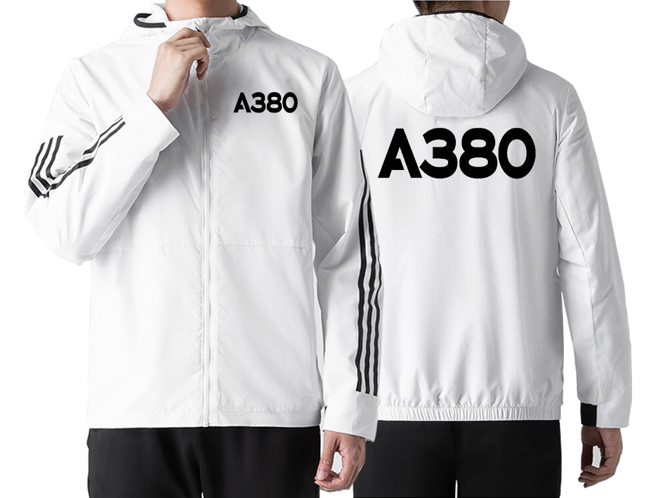 A380 Flat Text Designed Sport Style Jackets