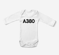 Thumbnail for A380 Flat Text Designed Baby Bodysuits