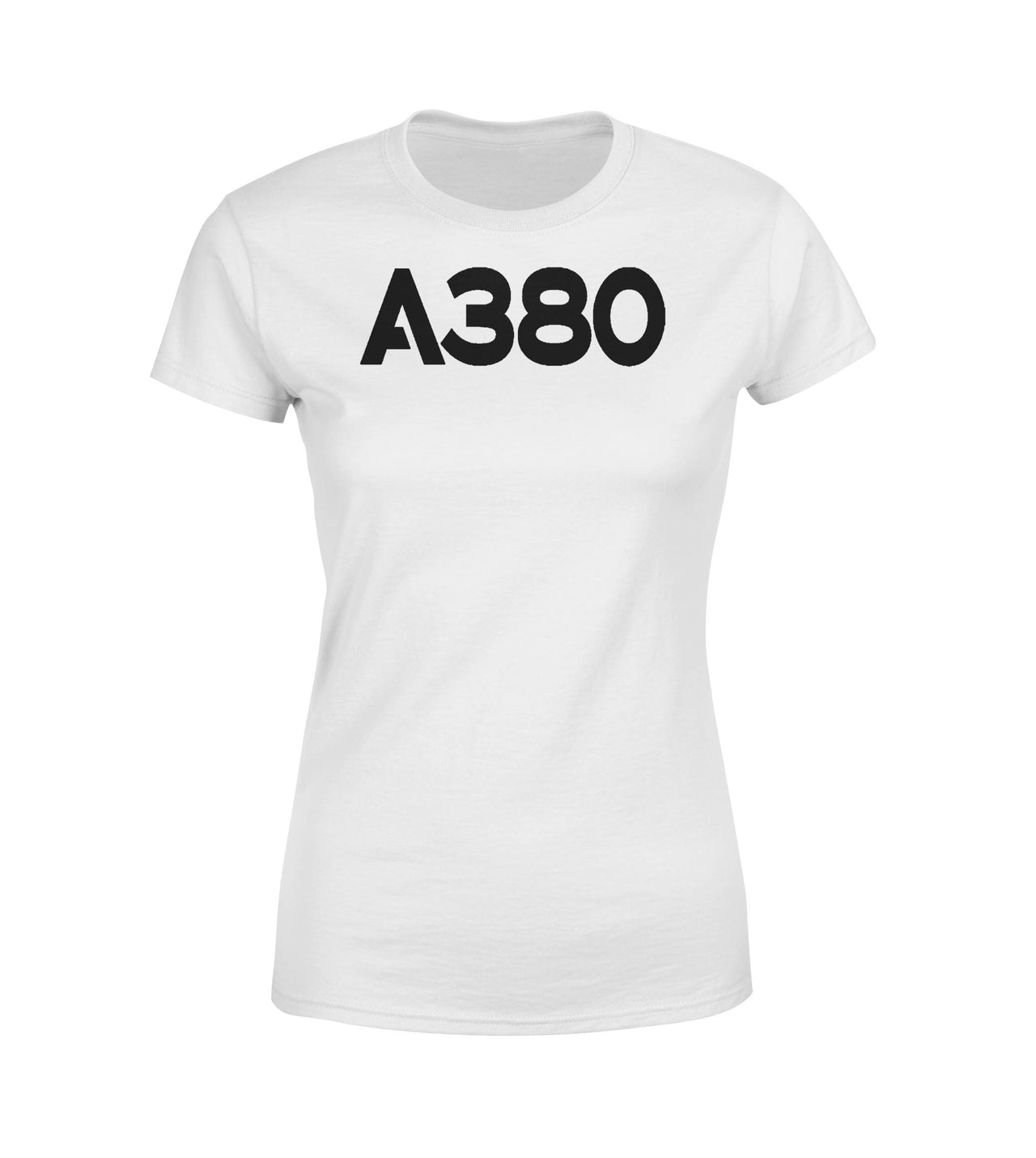 A380 Flat Text Designed Women T-Shirts