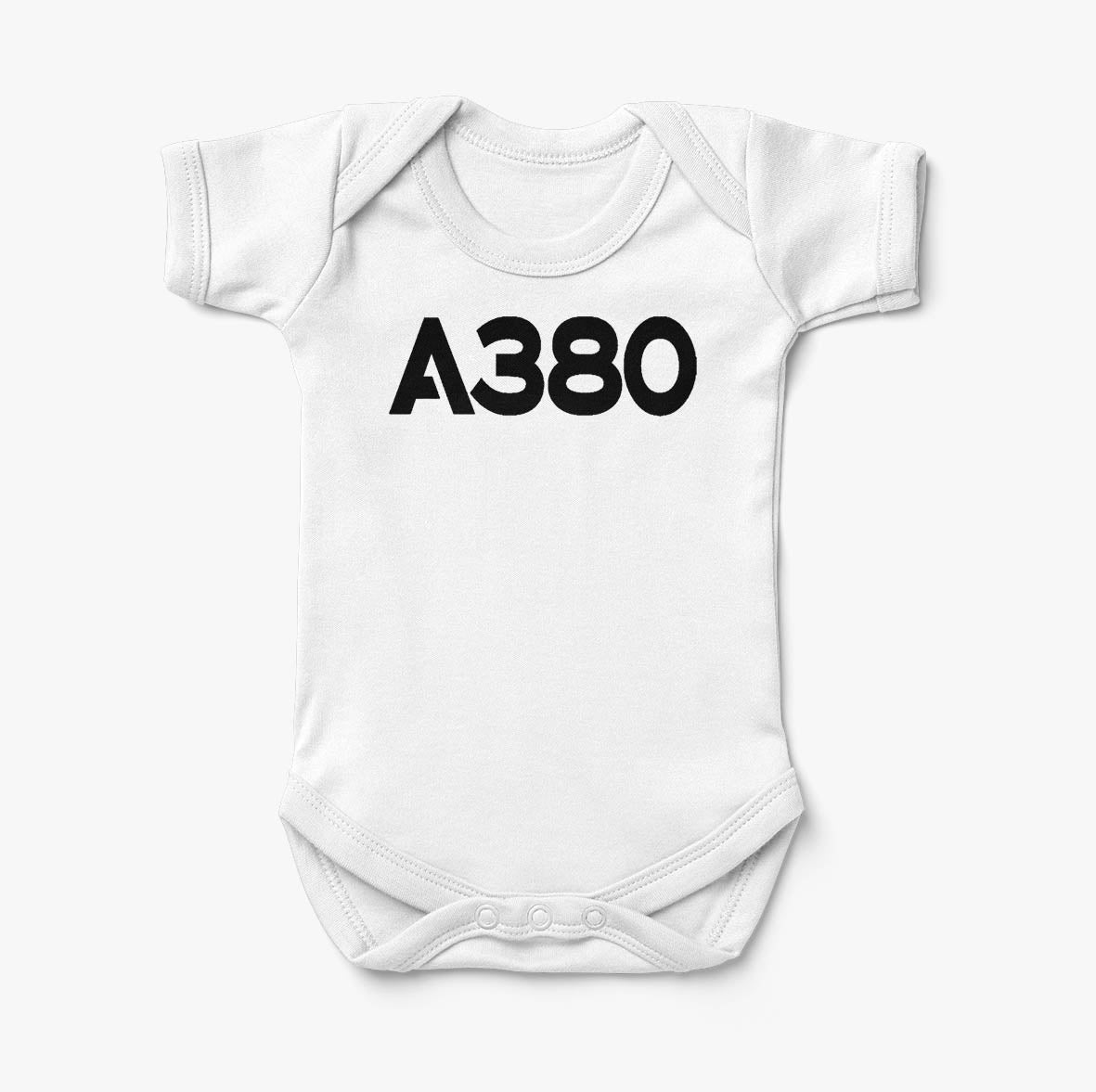 A380 Flat Text Designed Baby Bodysuits