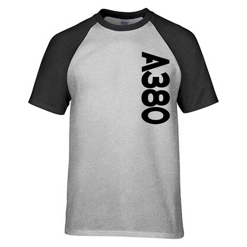 A380 Side Text Designed Raglan T-Shirts