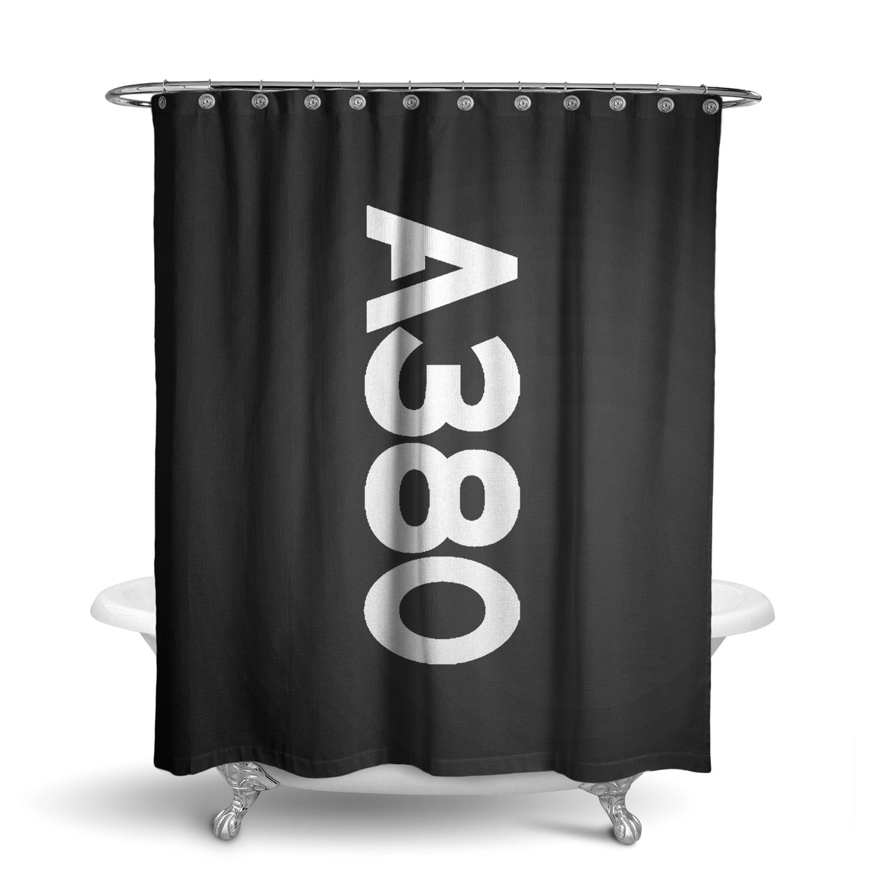 A380 Text Designed Shower Curtains