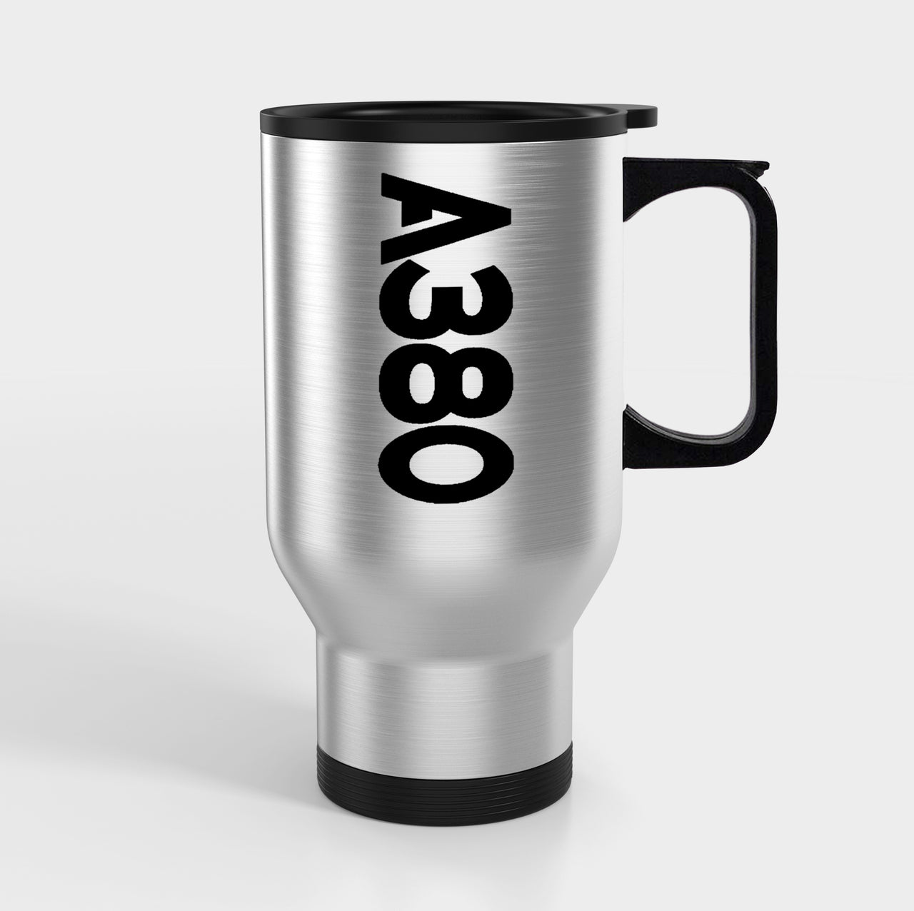 A380 Text Side Designed Travel Mugs (With Holder)
