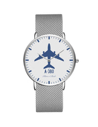 Thumbnail for Airbus A380 Stainless Steel Strap Watches Pilot Eyes Store Silver & Silver Stainless Steel Strap 