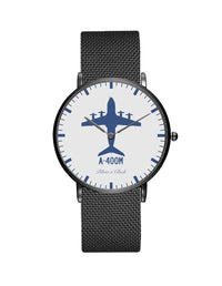 Thumbnail for Airbus A400M Stainless Steel Strap Watches Pilot Eyes Store Black & Stainless Steel Strap 