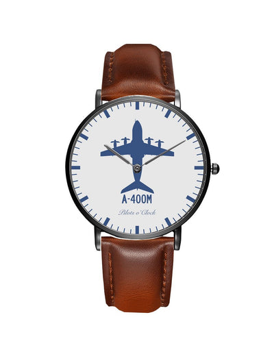 Airbus A400M aviation slim watch, stainless steel body with engraved detail.