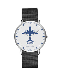 Thumbnail for Airbus A400M Stainless Steel Strap Watches Pilot Eyes Store Silver & Black Stainless Steel Strap 