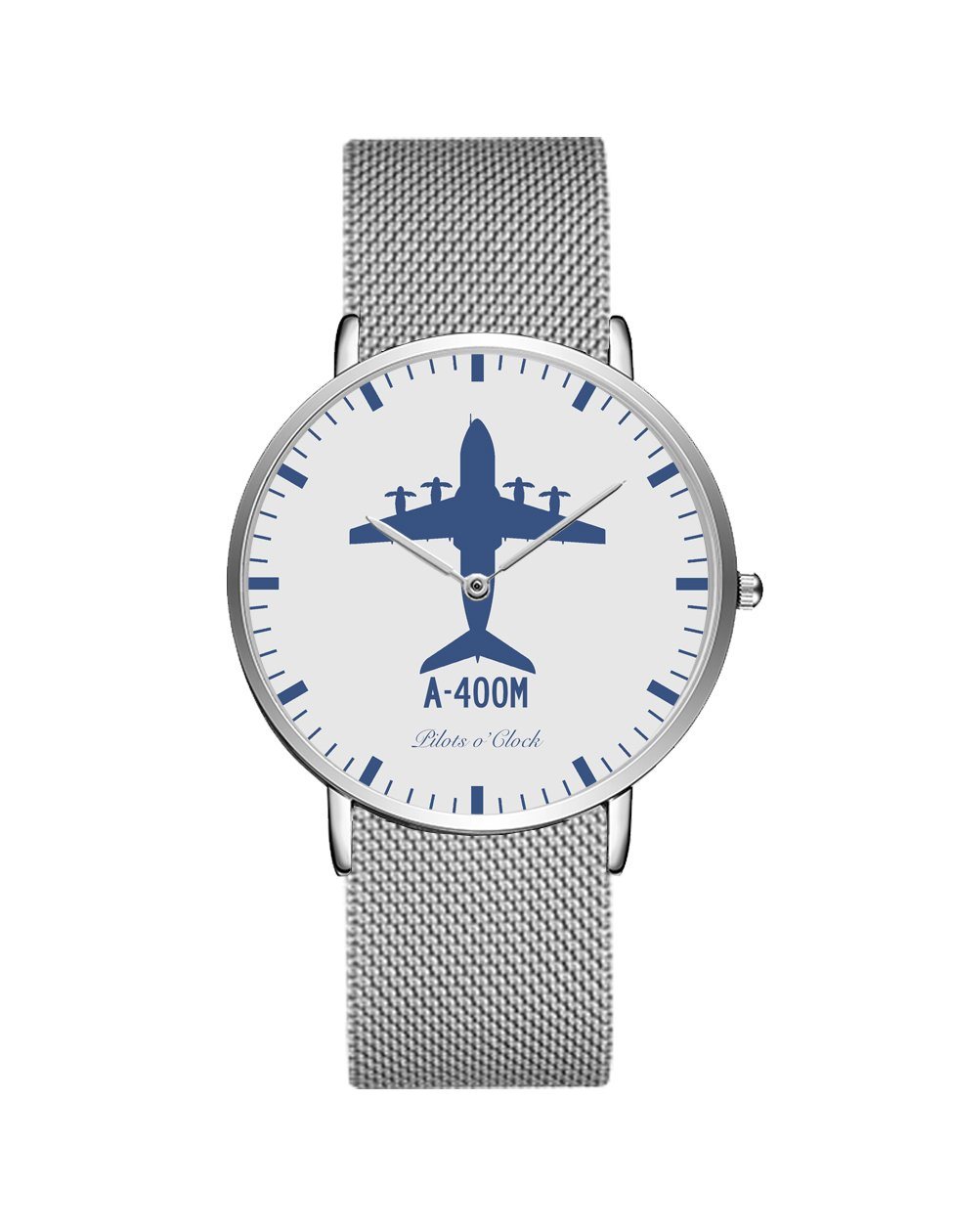 Airbus A400M Stainless Steel Strap Watches Pilot Eyes Store Silver & Silver Stainless Steel Strap 