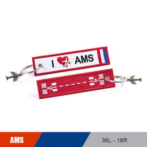 Amsterdam (AMS) Airport & Runway Designed Key Chain