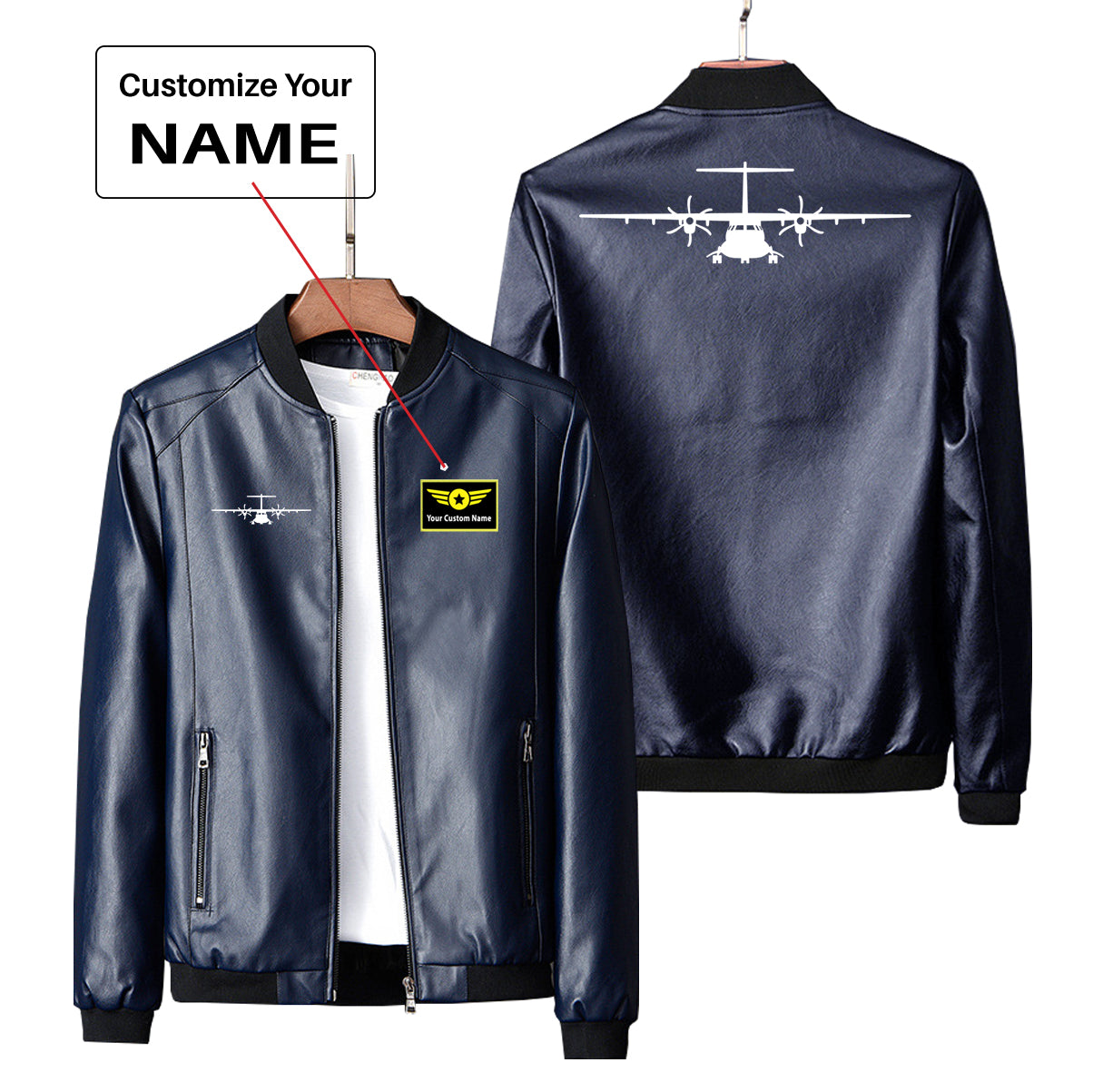 ATR-72 Silhouette Designed PU Leather Jackets