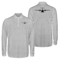 Thumbnail for ATR-72 Silhouette Designed Long Sleeve Polo T-Shirts (Double-Side)