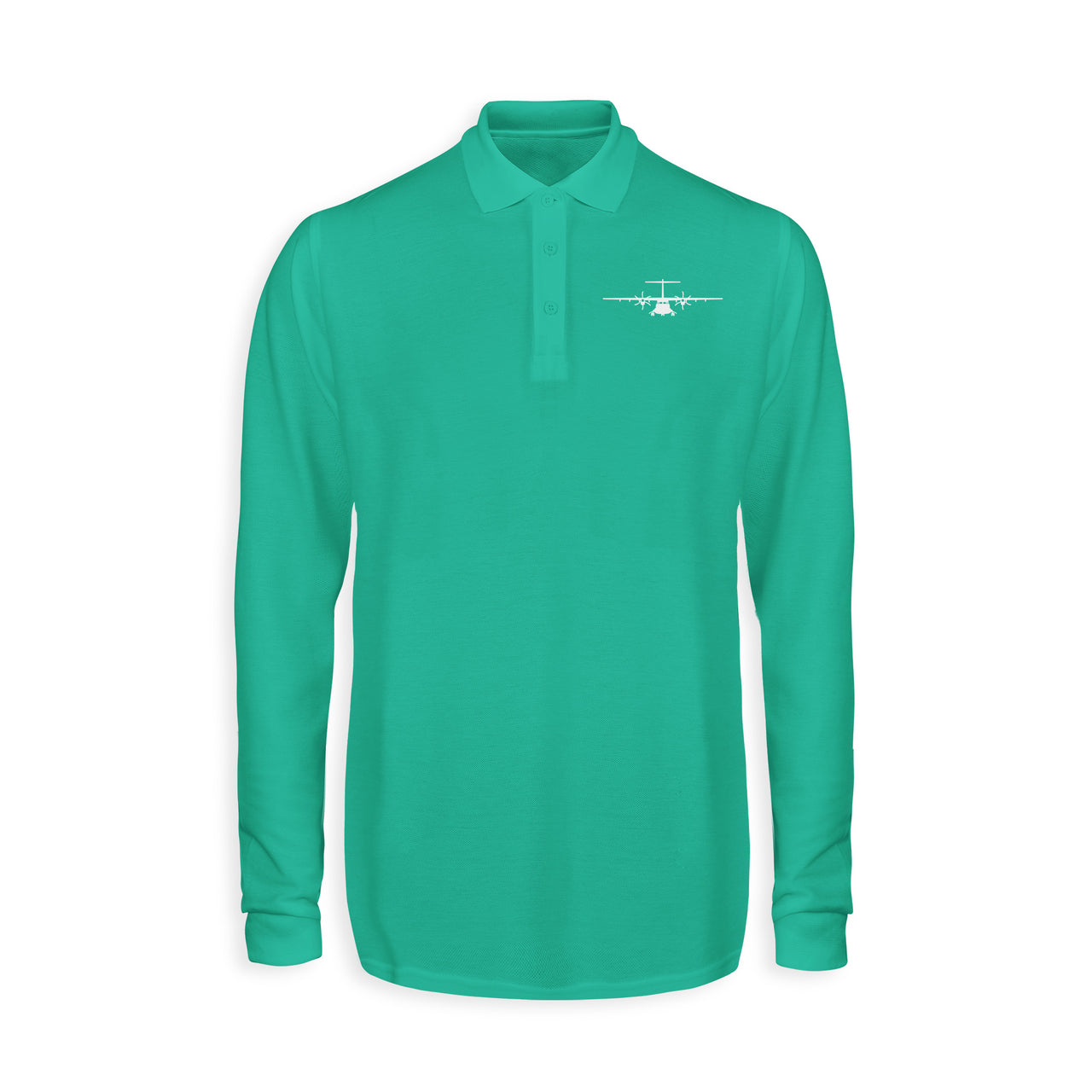 ATR-72 Silhouette Designed Long Sleeve Polo T-Shirts