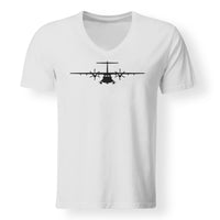 Thumbnail for ATR-72 Silhouette Designed V-Neck T-Shirts