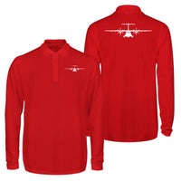 Thumbnail for ATR-72 Silhouette Designed Long Sleeve Polo T-Shirts (Double-Side)