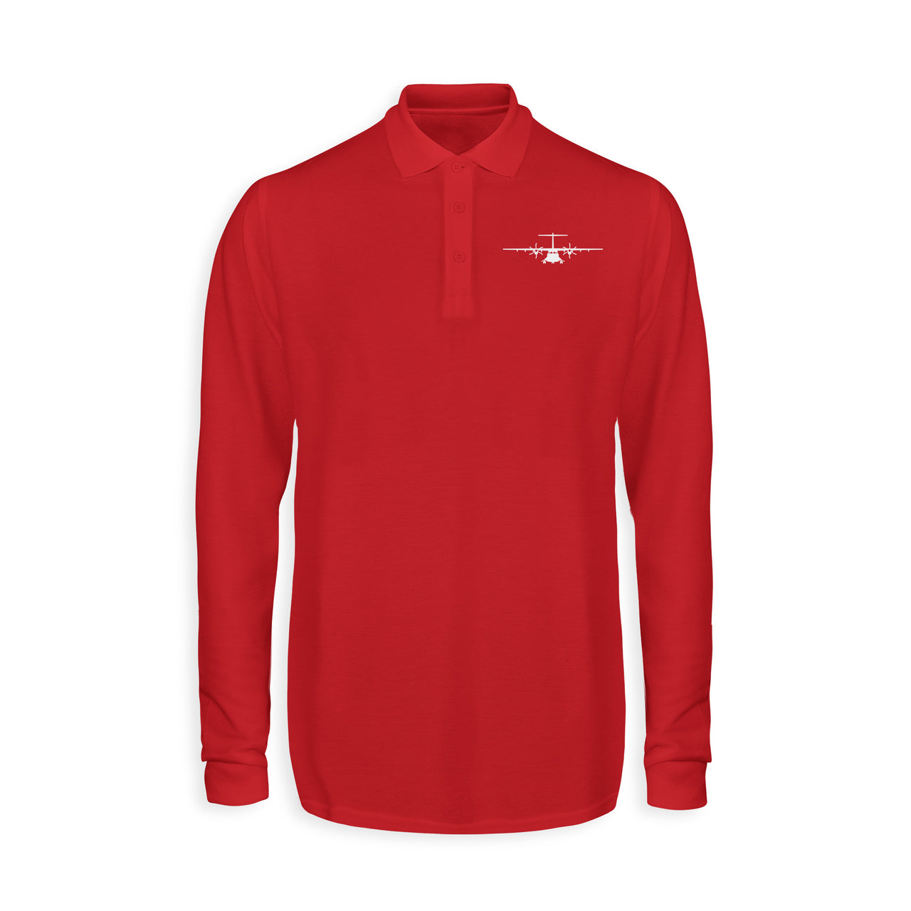 ATR-72 Silhouette Designed Long Sleeve Polo T-Shirts
