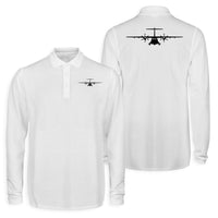 Thumbnail for ATR-72 Silhouette Designed Long Sleeve Polo T-Shirts (Double-Side)