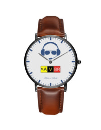 Thumbnail for AV8R Leather Strap Watches Pilot Eyes Store Black & Brown Leather Strap 