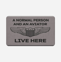 Thumbnail for A Normal Person and an AVIATOR Live Here Designed Bath Mats Pilot Eyes Store Floor Mat 50x80cm 