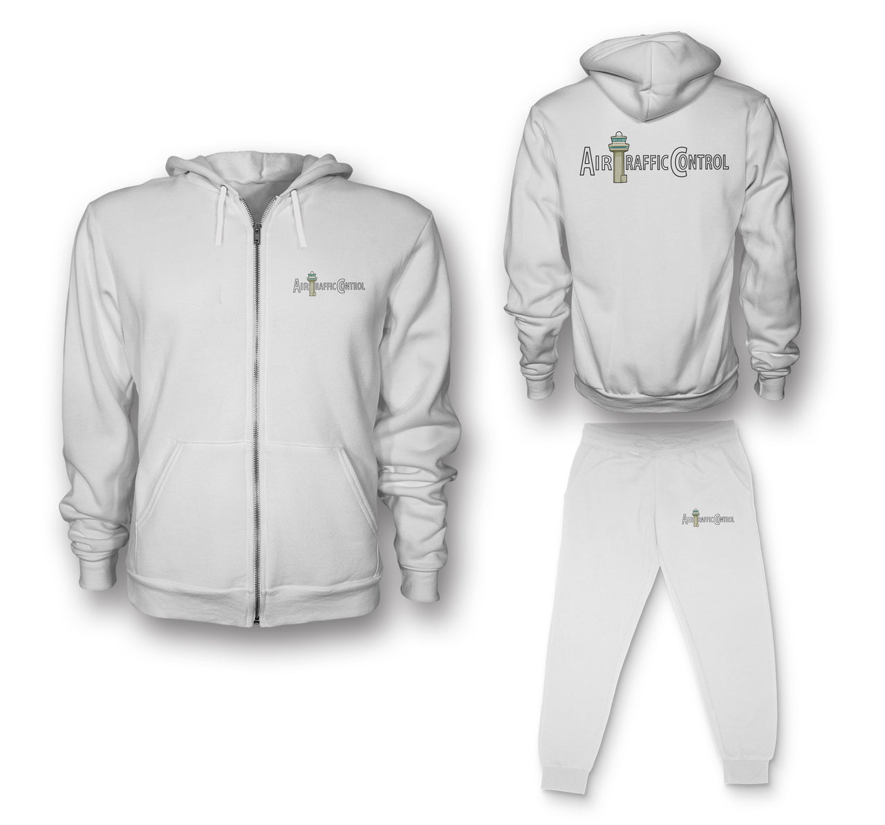 Air Traffic Control Designed Zipped Hoodies & Sweatpants Set