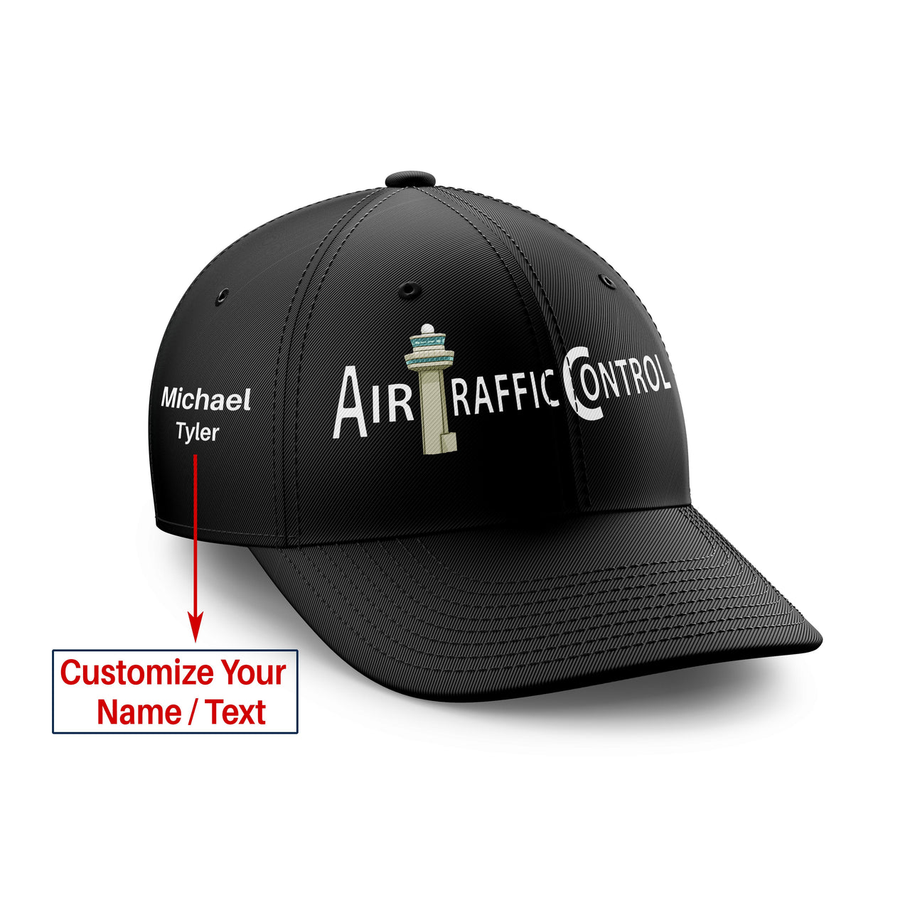 Customizable Name & Air Traffic Control Embroidered Hats