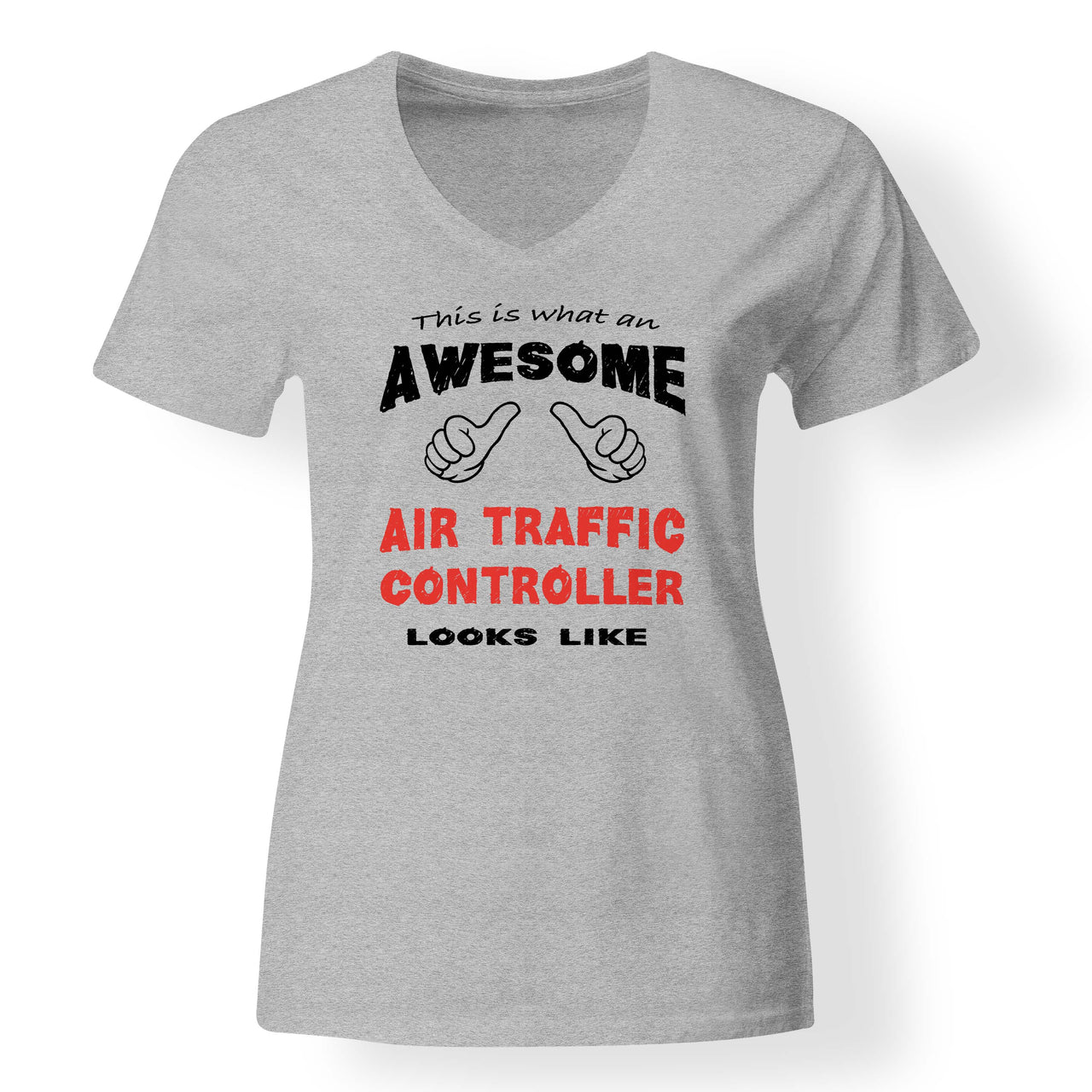Air Traffic Controller Designed V-Neck T-Shirts
