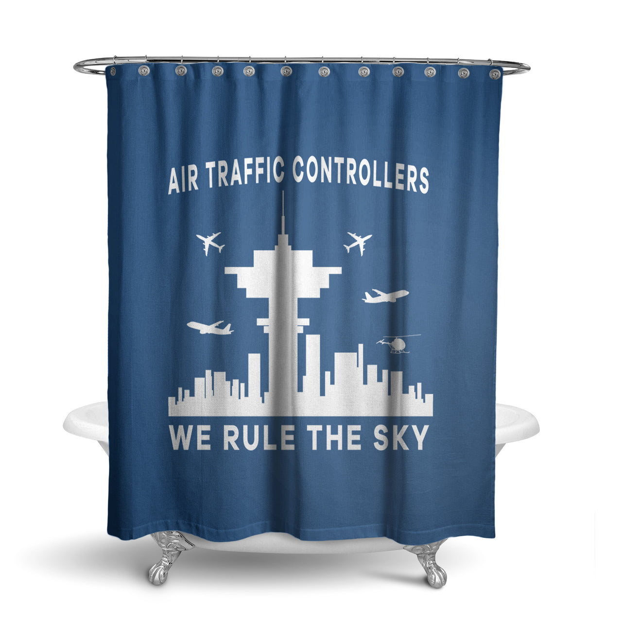 Air Traffic Controllers - We Rule The Sky Designed Shower Curtains