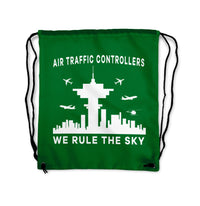 Thumbnail for Air Traffic Controllers - We Rule The Sky Designed Drawstring Bags