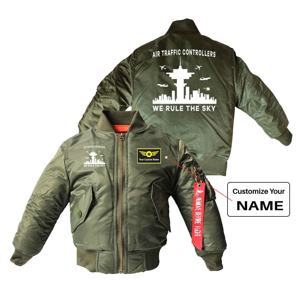 Air Traffic Controllers - We Rule The Sky Designed Children Bomber Jackets