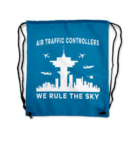 Thumbnail for Air Traffic Controllers - We Rule The Sky Designed Drawstring Bags