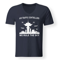 Thumbnail for Air Traffic Controllers - We Rule The Sky Designed V-Neck T-Shirts