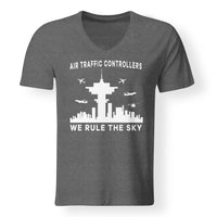 Thumbnail for Air Traffic Controllers - We Rule The Sky Designed V-Neck T-Shirts