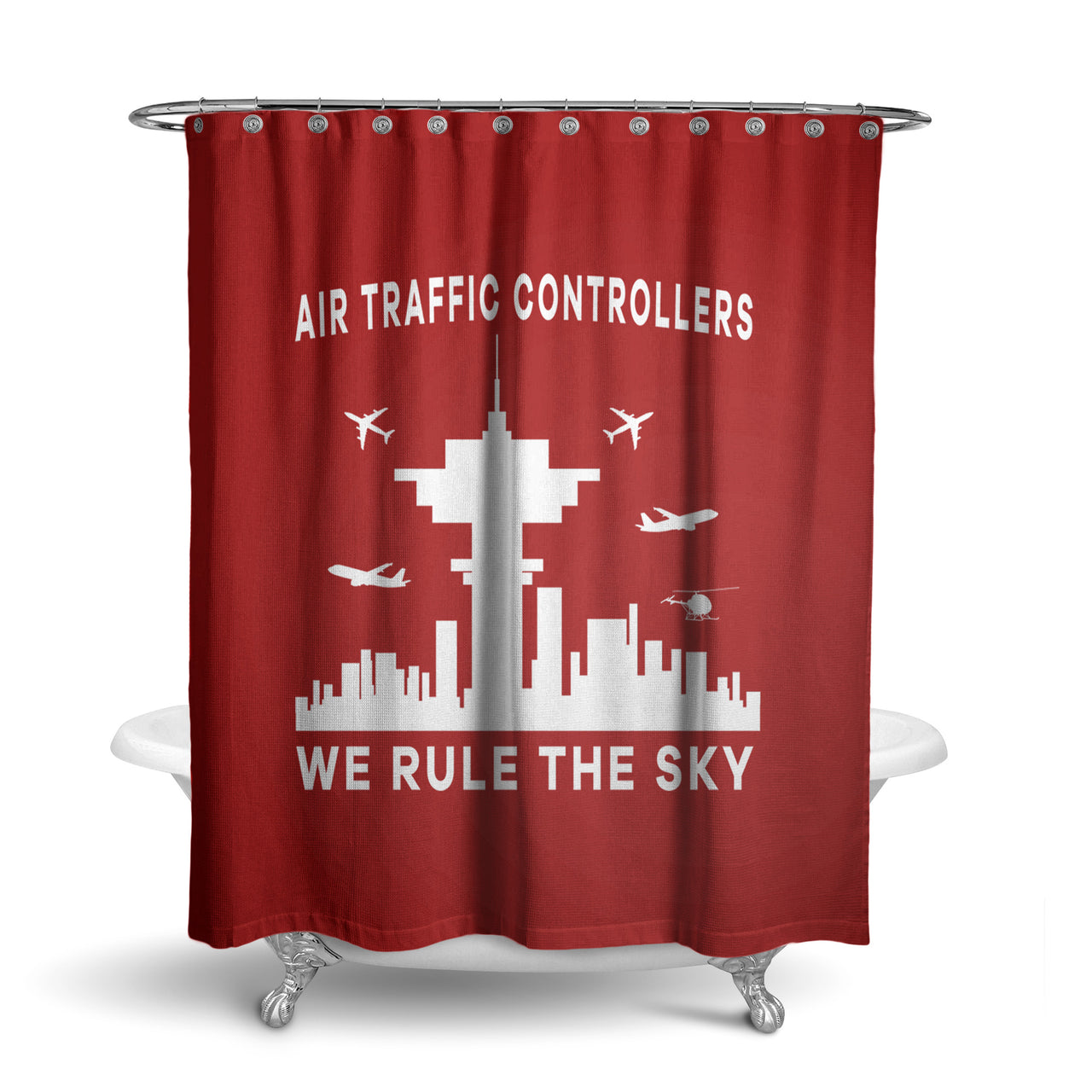 Air Traffic Controllers - We Rule The Sky Designed Shower Curtains