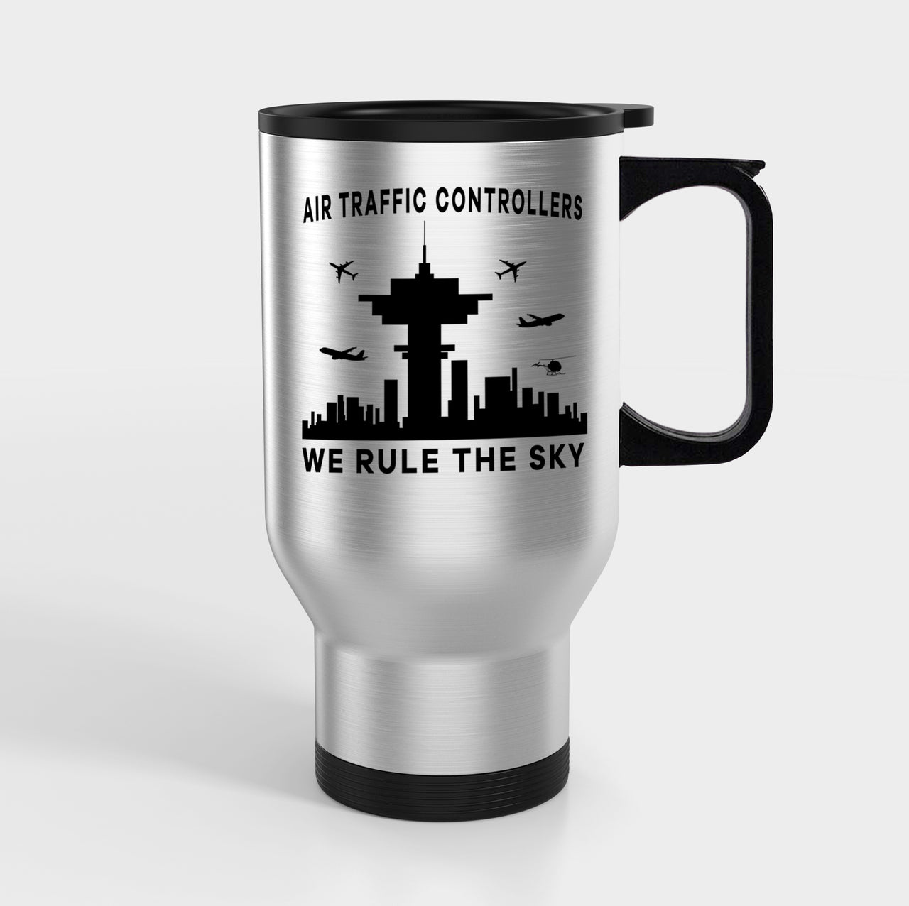 Air Traffic Controllers - We Rule The Sky Designed Travel Mugs (With Holder)
