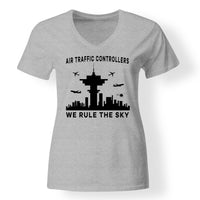 Thumbnail for Air Traffic Controllers - We Rule The Sky Designed V-Neck T-Shirts