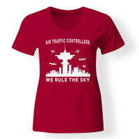 Thumbnail for Air Traffic Controllers - We Rule The Sky Designed V-Neck T-Shirts