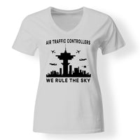 Thumbnail for Air Traffic Controllers - We Rule The Sky Designed V-Neck T-Shirts