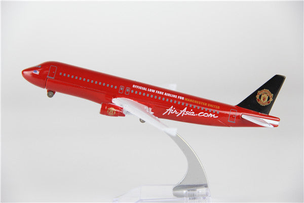 Air Asia Airbus A320 (Manchester United Livery) Airplane Model (16CM)